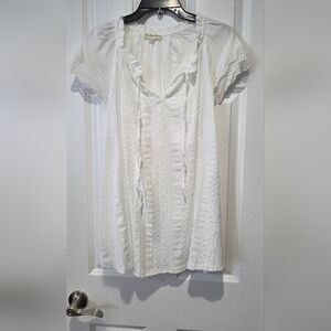 Indigo Rose White Lace Short Sleeve Blouse (worn once)
